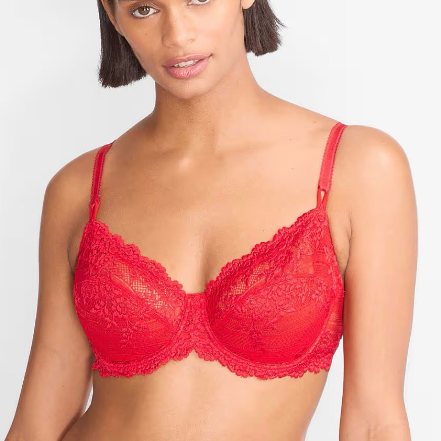 Nwt Wacoal Embrace Lace Underwire Bra, Vibrant Red, 36ddd